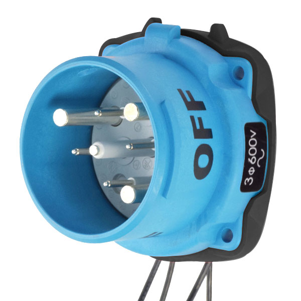 33-68183-C-K14-264 - DS100C INLET POLY BLUE SIZE 4 TYPE 3R 3P+G 100A 600 VAC 60 Hz +4 AUX